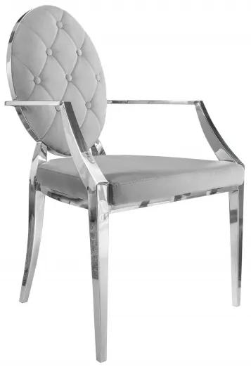 Dizajnová stolička Rococo II šedá / s opierkami