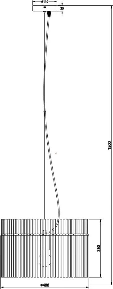 Luster Gorley 40 cm, sklenené tyčinky