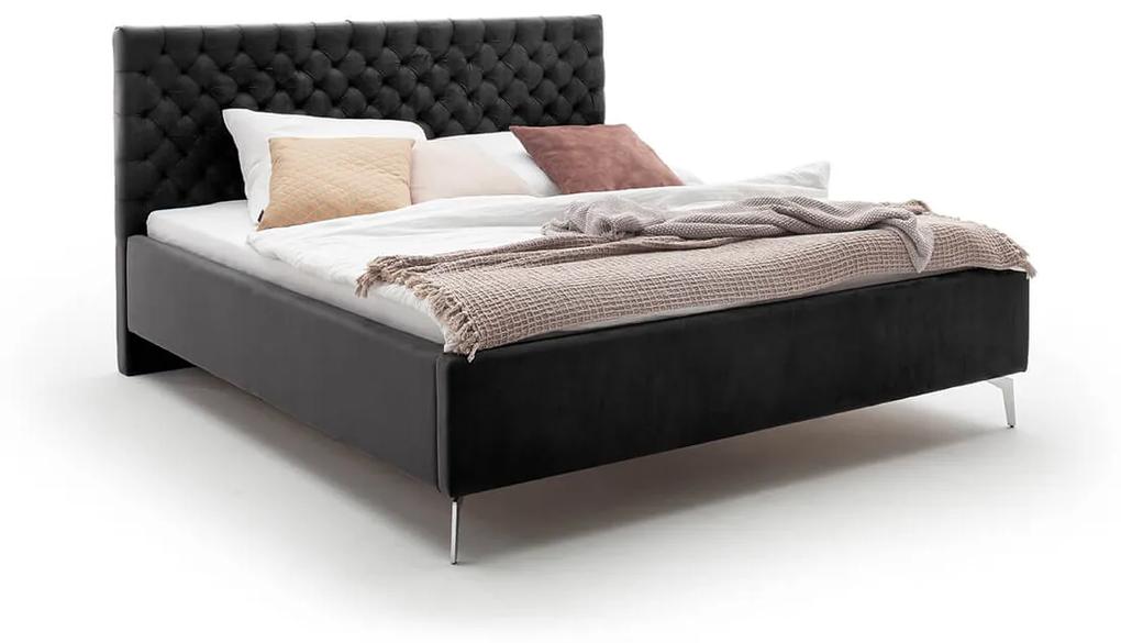 Čalúnená posteľ oliver s úložným priestorom 160 x 200 cm čierna MUZZA