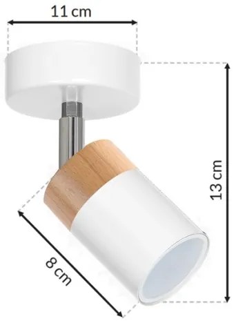 Bodové svietidlo JOKER WHITE WOOD 1xGU10/8W/230V