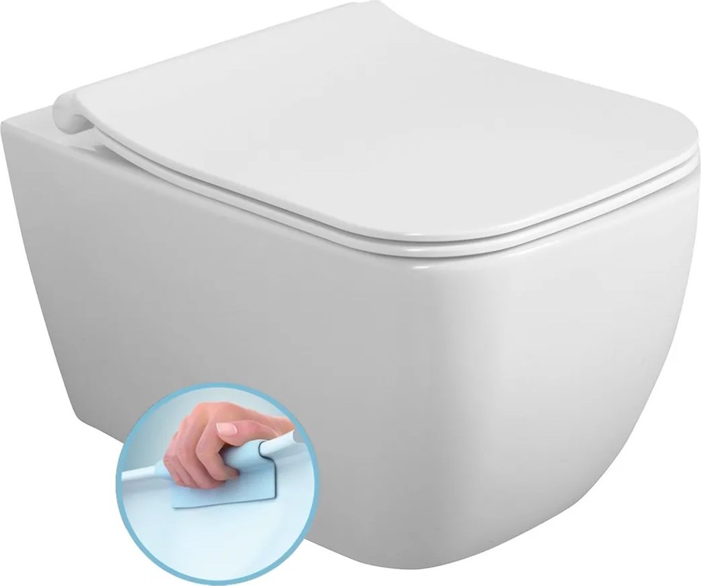 Isvea VEA, závesná WC misa, Rimless, 34,5x52cm, biela, 10VA02004