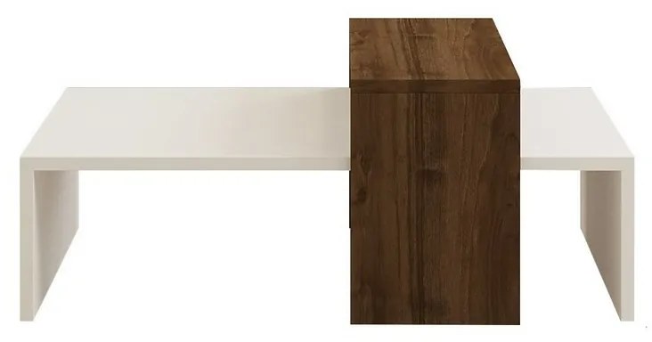 Konferenčný stolík Glow White and Walnut