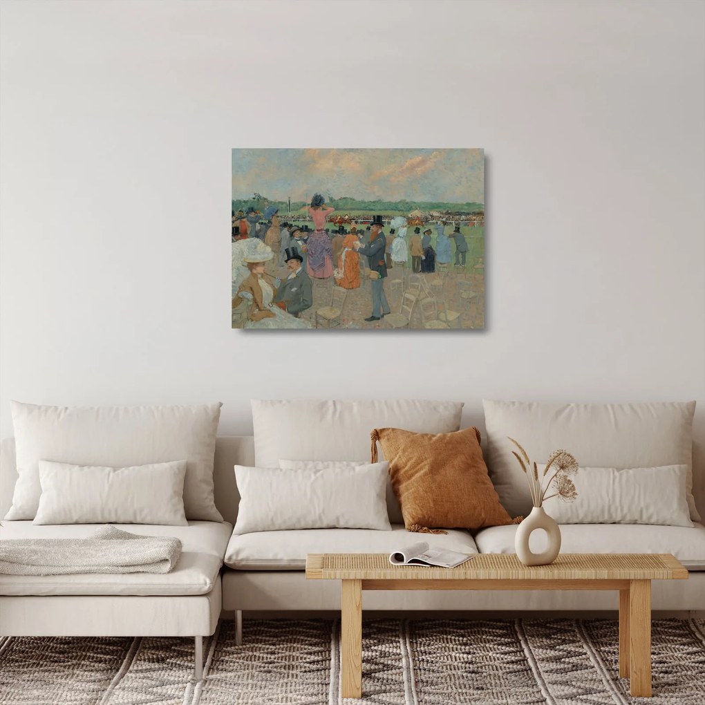 Sklenený obraz - Jean-Louis Forain, The Races at Longchamp, reprodukcia (70x50 cm)