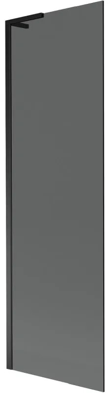 Mexen Next L, 1-krídlová vaňová zástena 60 x 150 cm, 6mm šedé sklo, čierny profil, 895-060-000-03-40-70