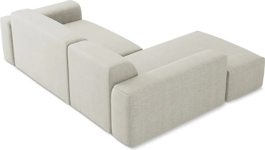 Béžová rohová pohovka (ľavý roh/s leňoškou) Keli – Makamii