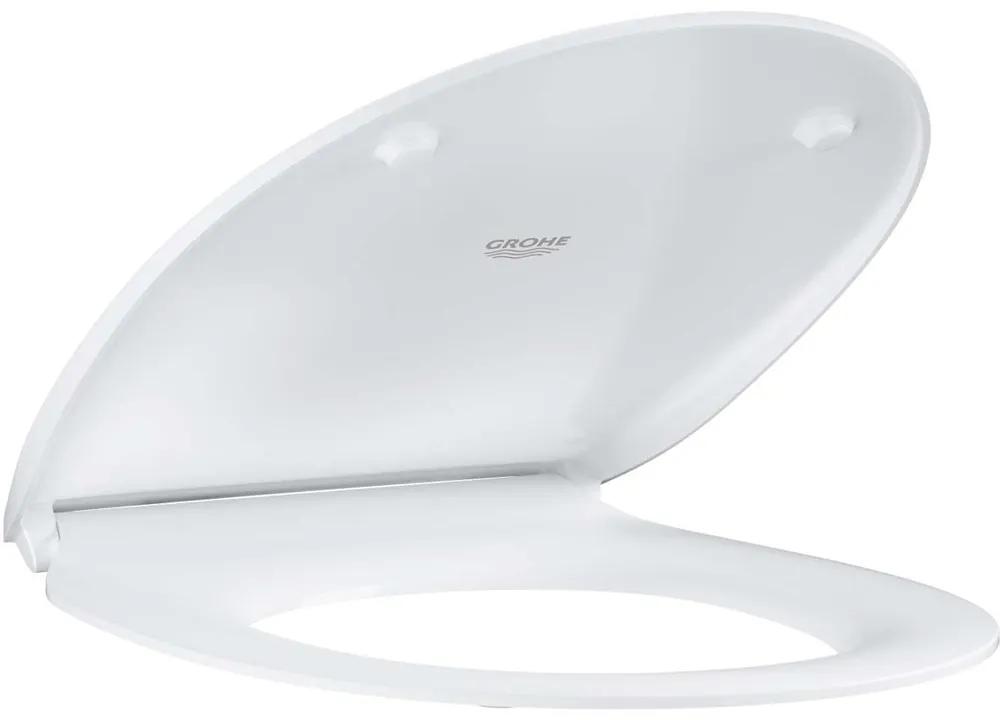 GROHE Bau Ceramic WC sedátko Slim s automatickým pozvoľným sklápaním - Softclose, odnímateľné, z Duroplastu, alpská biela, 39898000