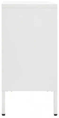 vidaXL Komoda biela 75x35x70 cm oceľ a tvrdené sklo-