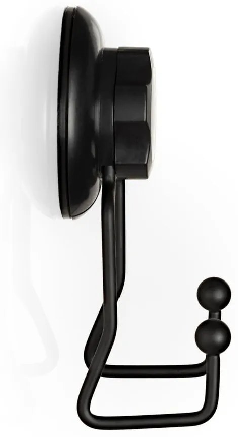 Čierny samodržiaci nástenný dvojitý háčik Compactor Bestlock Black