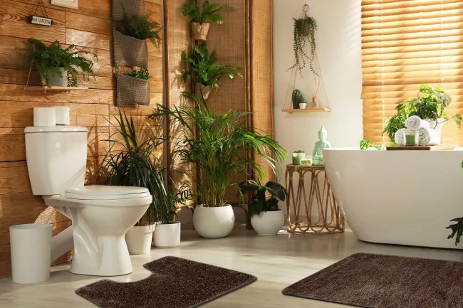 Sada kúpeľňových koberčekov SYNERGY glamour / lurex, hnedá