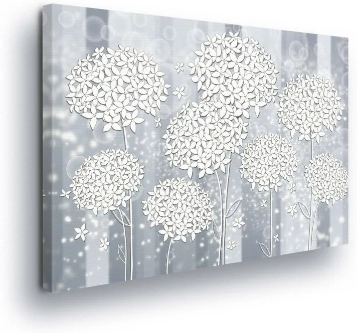 GLIX Obraz na plátne - White-folded Flowers on Blue Background 100x75 cm