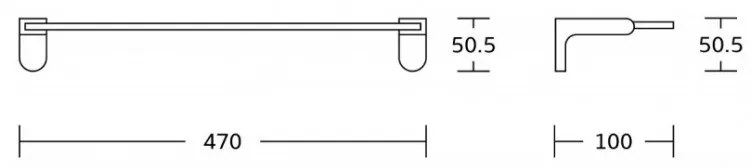 Sklenená polica MEXEN LEA 47 cm