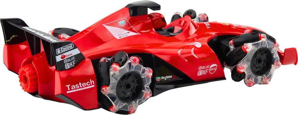 LEAN Toys Športové auto, pretekárske auto, diaľkovo ovládané RC, efekt dymu, 2,4 GHz, červené