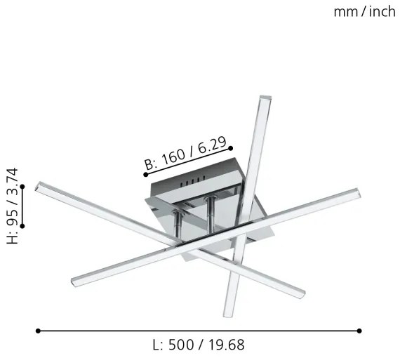 Eglo 95567 - LED stropné svietidlo LASANA 1 LED/13,2W/230V