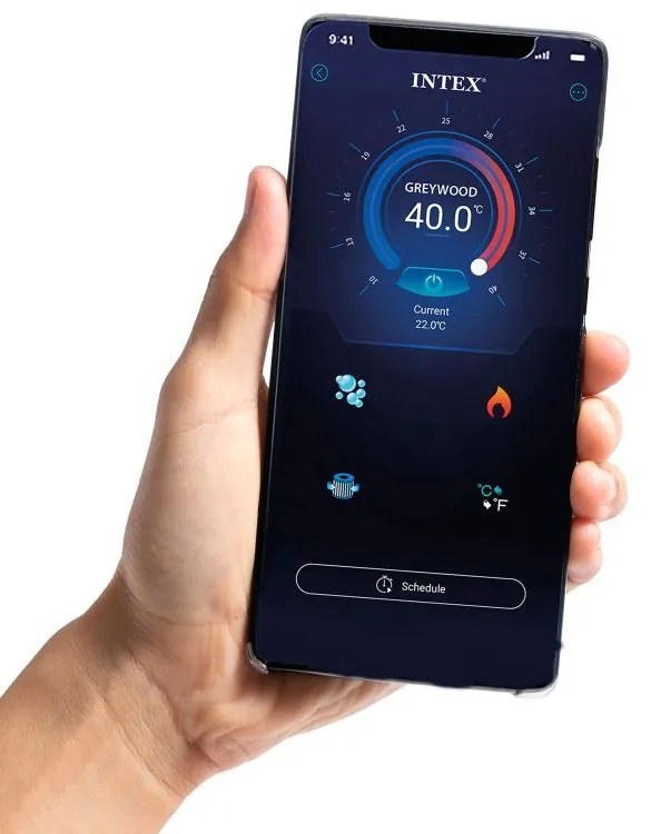 Nafukovacie jacuzzi s hydromasážou a Wi-Fi ovládaním 4 osoby