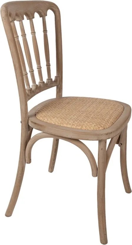Drevená jedlená stolička s ratanovým výpletom Old French - 45*46*92 cm
