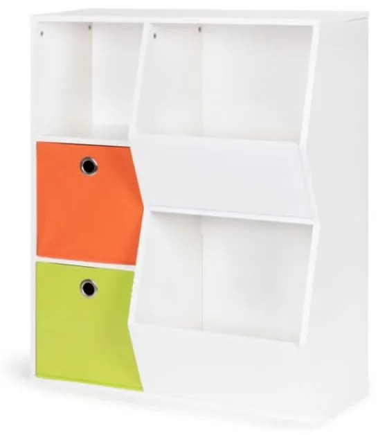 ECOTOYS Detský drevený regál 94x76x28,2cm White