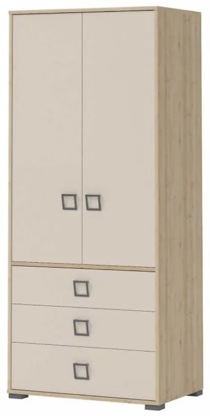 Skriňa 2D3S Kiki G23-BK/KI-01 beech/sand