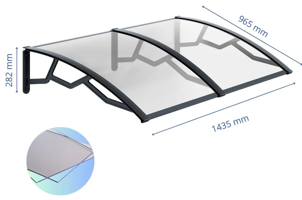 ARTPLAST Vchodová strieška 100x145cm, číre