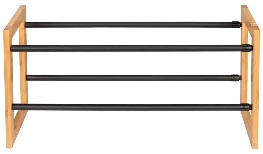 Kovový teleskopický stojan na topánky v čierno-prírodnej farbe Ecori – Wenko