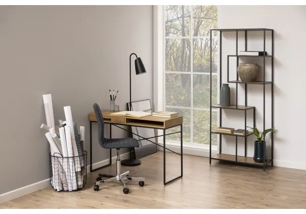 Knižnica SARON dub/čierna