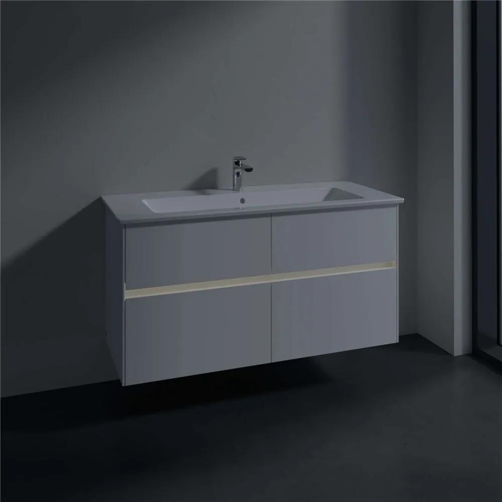 VILLEROY &amp; BOCH Collaro závesná skrinka pod umývadlo, 4 zásuvky, s LED osvetlením, 1161 x 480 x 610 mm, Glossy White, C146B0DH