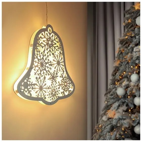 Solight 1V296 - LED vianočná dekorácia 9xLED/2xAA, teplá biela, zvonček