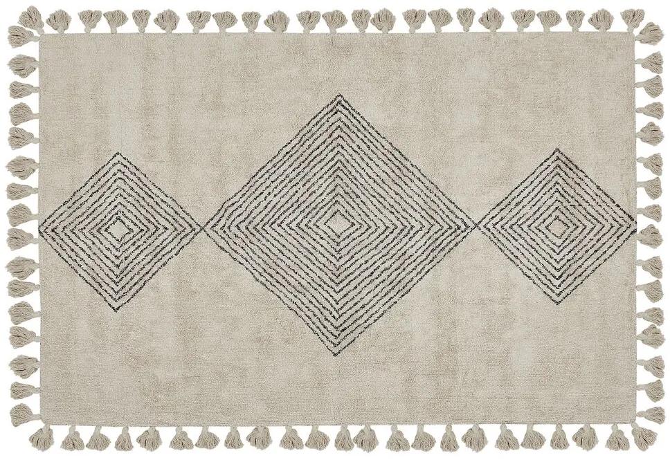Bavlnený koberec 160 x 230 cm béžová/čierna BULCUK Beliani