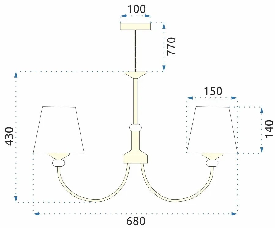 Toolight Toolight, stropná lampa 5xE14 APP1014-5CP, béžová, OSW-05557
