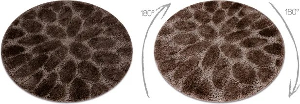 Kúpeľňový koberček SUPREME STONES kamienky, hnedý kruh