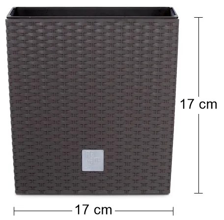 Plastový kvetináč DRTS170L 17 cm - hnedá