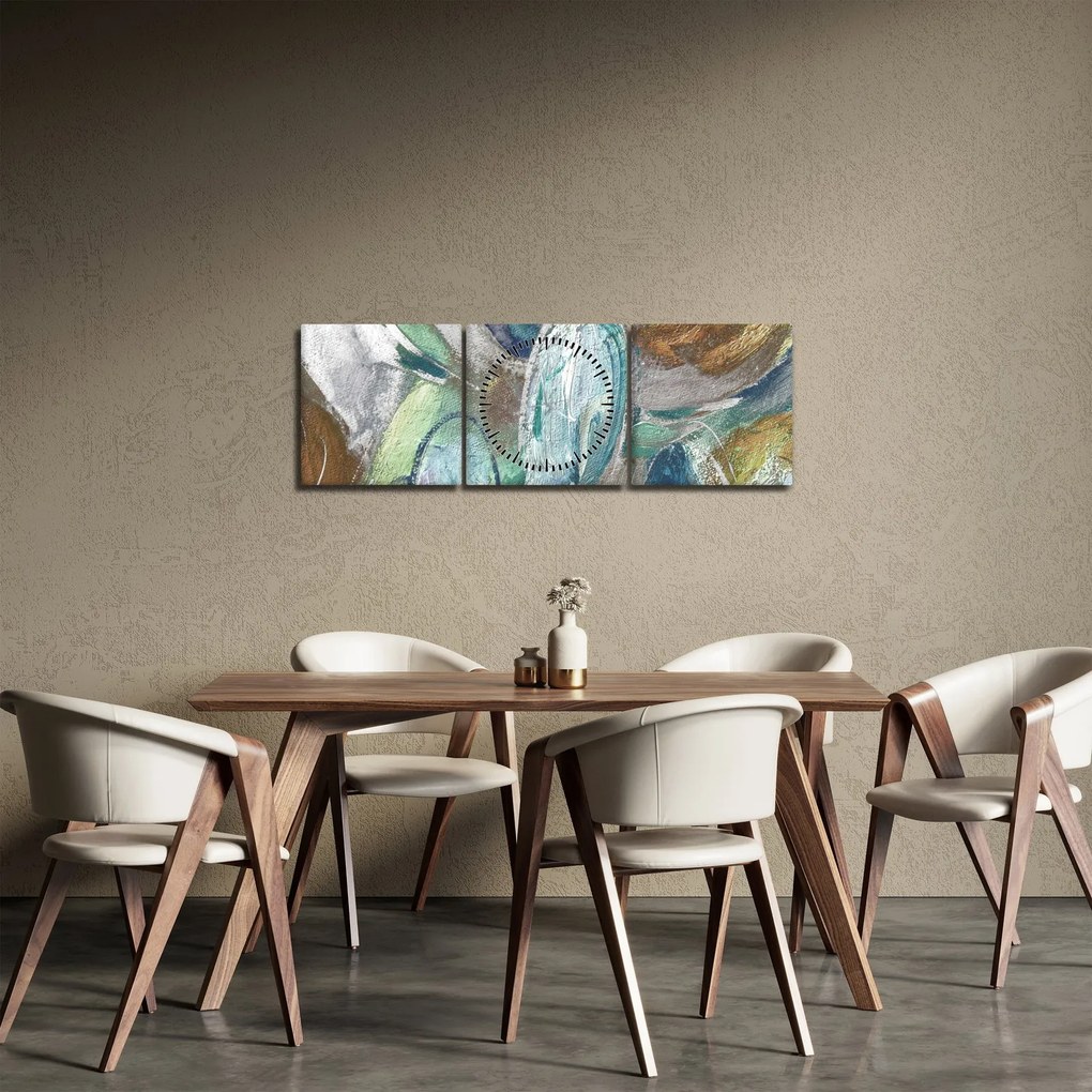 Obraz - Abstraktné maľba postavy (s hodinami) (90x30 cm)