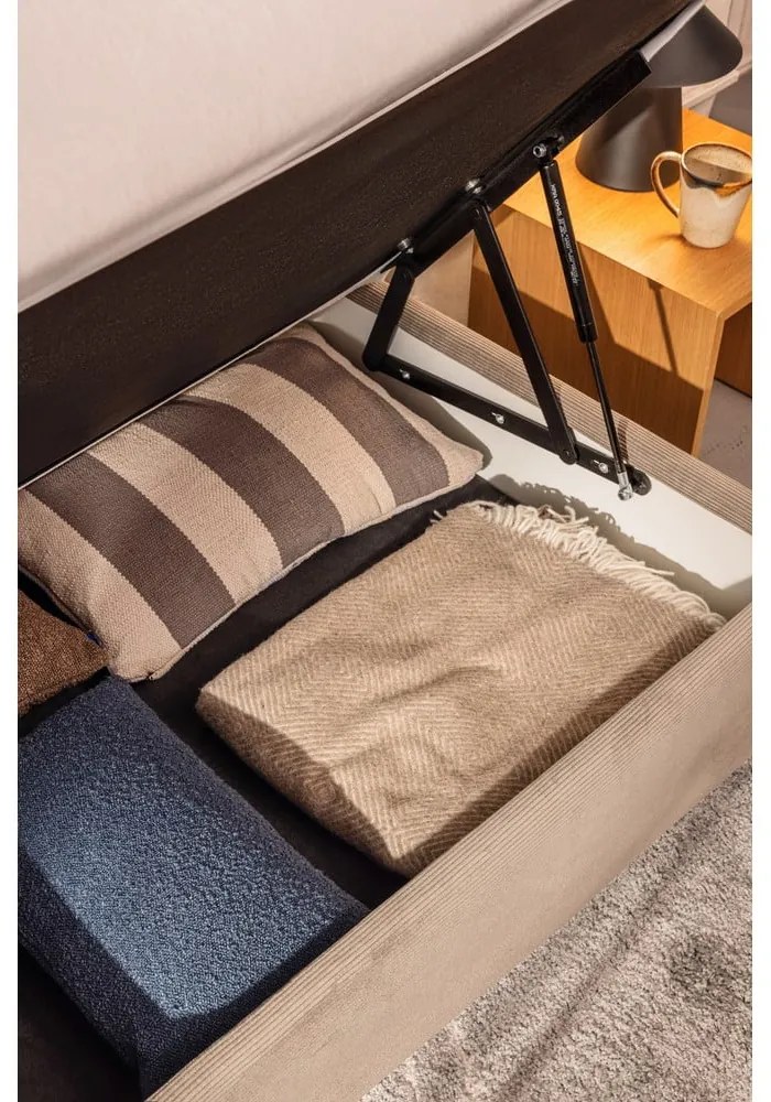 Sivá boxspring posteľ s úložným priestorom 180x200 cm Elva Bold Line – Bonami Selection