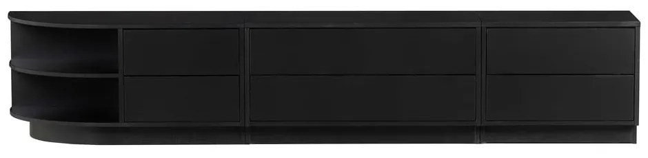 Čierny modulárny TV stolík z borovicového dreva 78x40 cm Finca – WOOOD