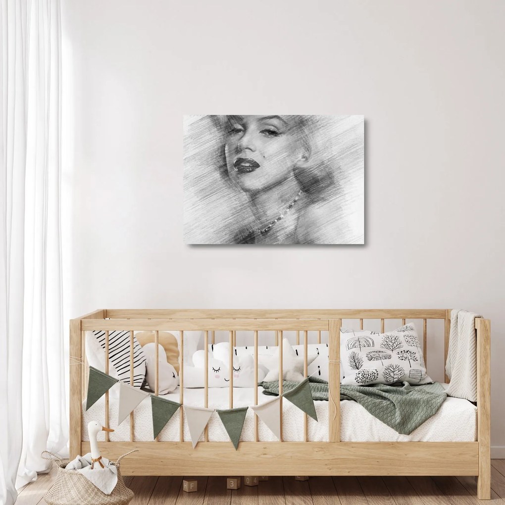 Sklenený obraz - Portrén Merilyn Monroe (70x50 cm)