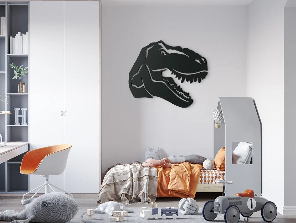 drevko Detská nálepka Tyrannosaurus rex Rozmer obrazu: 28 x 32,5 cm, Farba dekorácie: Čierna