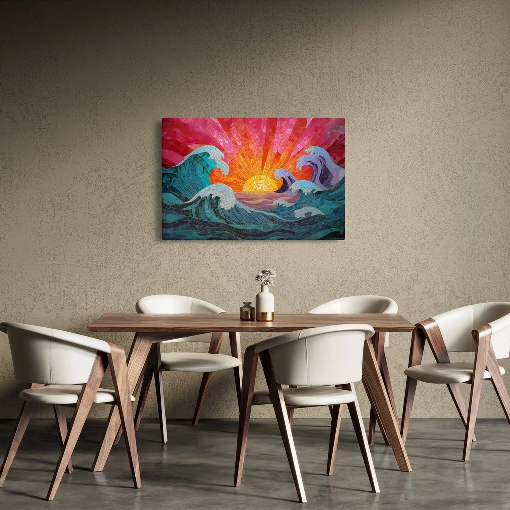 Obraz - Mozaika vĺn (90x60 cm)