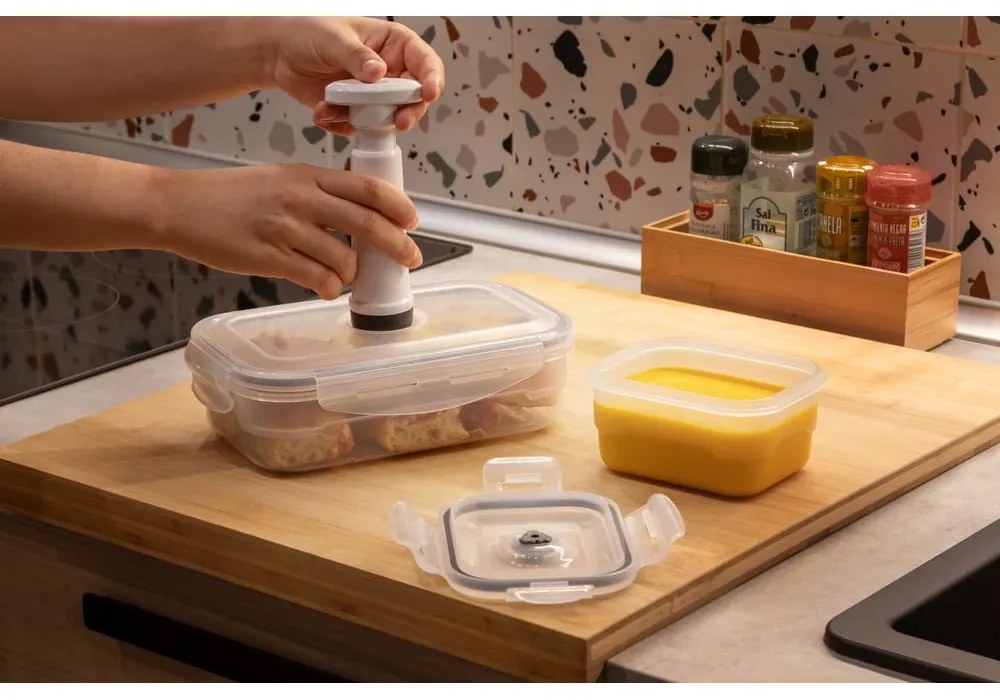 Súprava 3 boxov na potraviny a vákuovej pumpy Compactor Food Saver