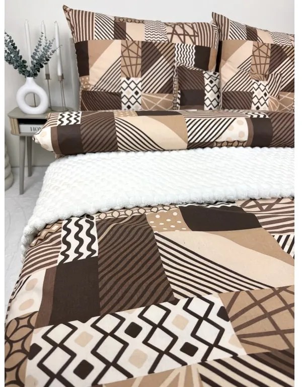 Bavlnené obliečky Patchwork Natural – 140x200 + 70x90 cm, 100 % bavlna, zipsové zapínanie, OEKO-TEX, -50 % zľava