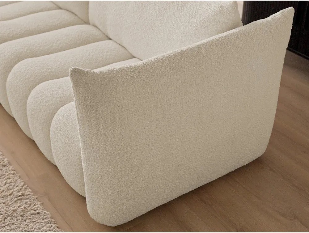 Béžová rohová pohovka z textílie buklé (ľavý roh/s leňoškou) Azra – Bobochic Paris