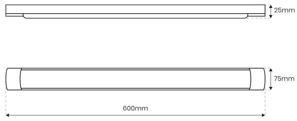 Ecolamp LED svietidlo Batten, 1x LED 18w, 4000k, b, (60 cm)