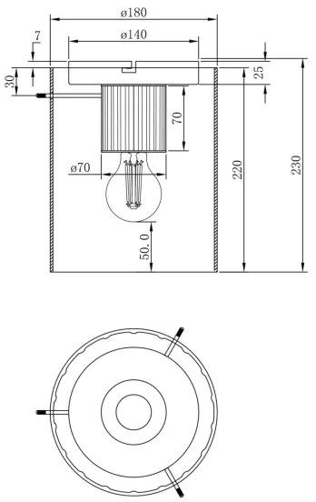 Globo 15904DA - Stropné svietidlo TULIVAR 1xE27/40W/230V pr. 18 cm hnedá