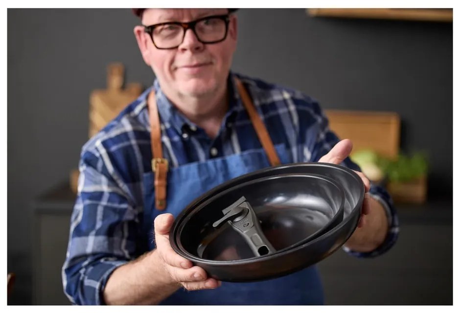 Hliníková súprava panvíc s nepriľnavým povrchom s odnímateľnou rukoväťou 2 ks ø 28 cm – Holm