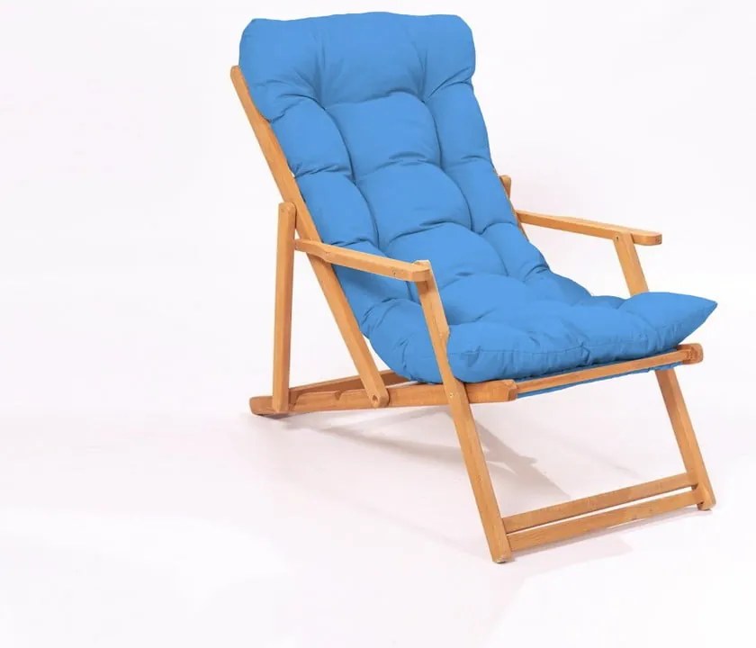 Drevené záhradné ležadlo v modro-prírodnej farbe – Floriane Garden