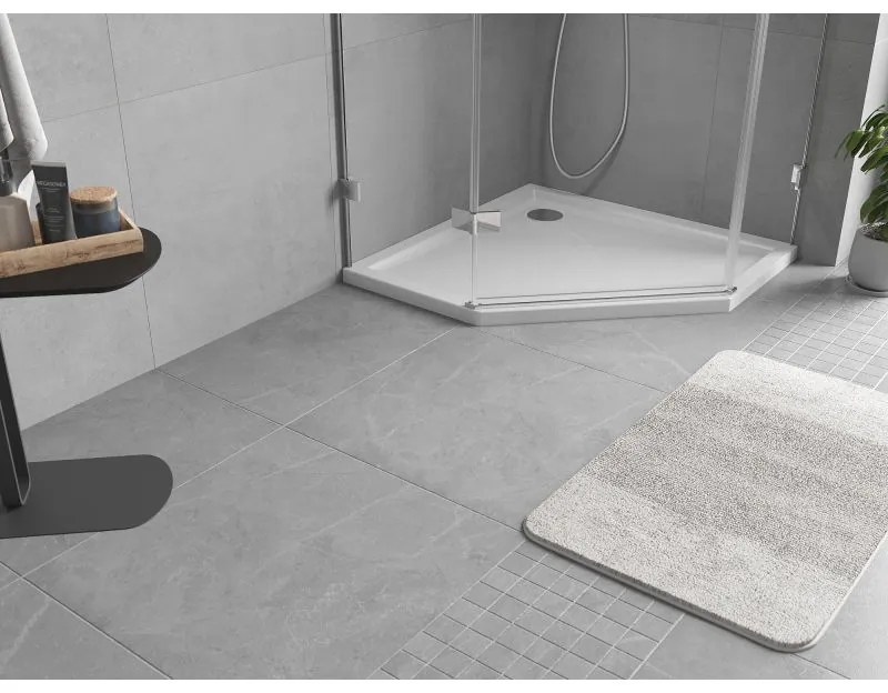Mexen Flow Slim, päťuholníková úzka sprchová vanička 100 x 100 cm, biela lesklá, 46P101010