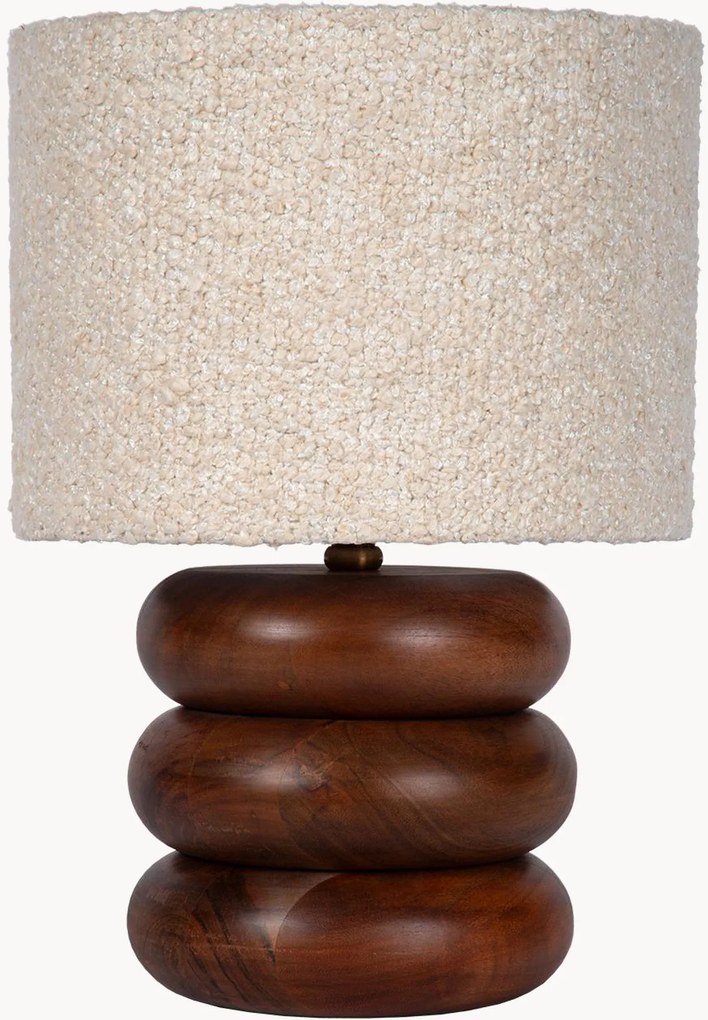 Stolová lampa z akáciového dreva's buklé tienidlom Luigi