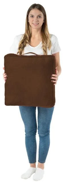 Plyšový sedací vankúš hnedý