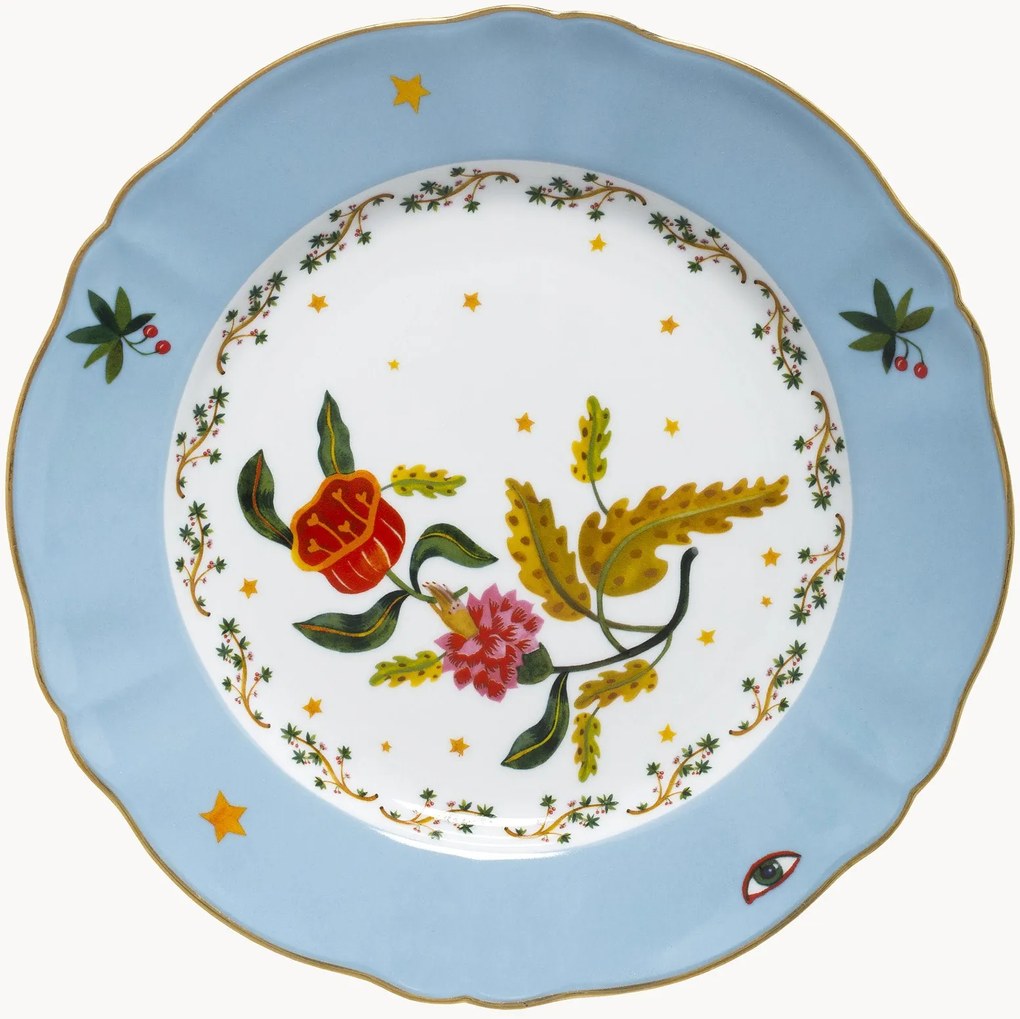 Ručne vyrobený porcelánový plytký tanier Fabula