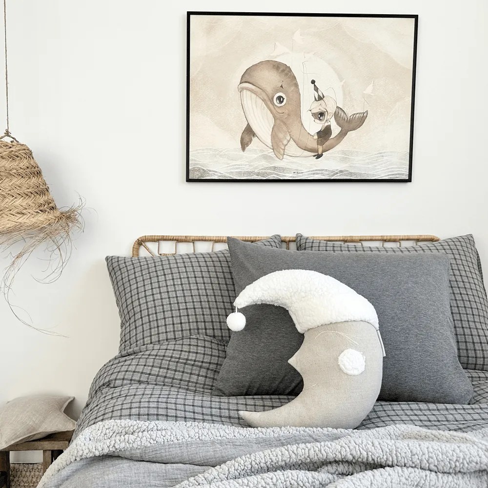 Obojstranný prehoz z mušelínu a umelej kožušiny šedá 100x135 cm