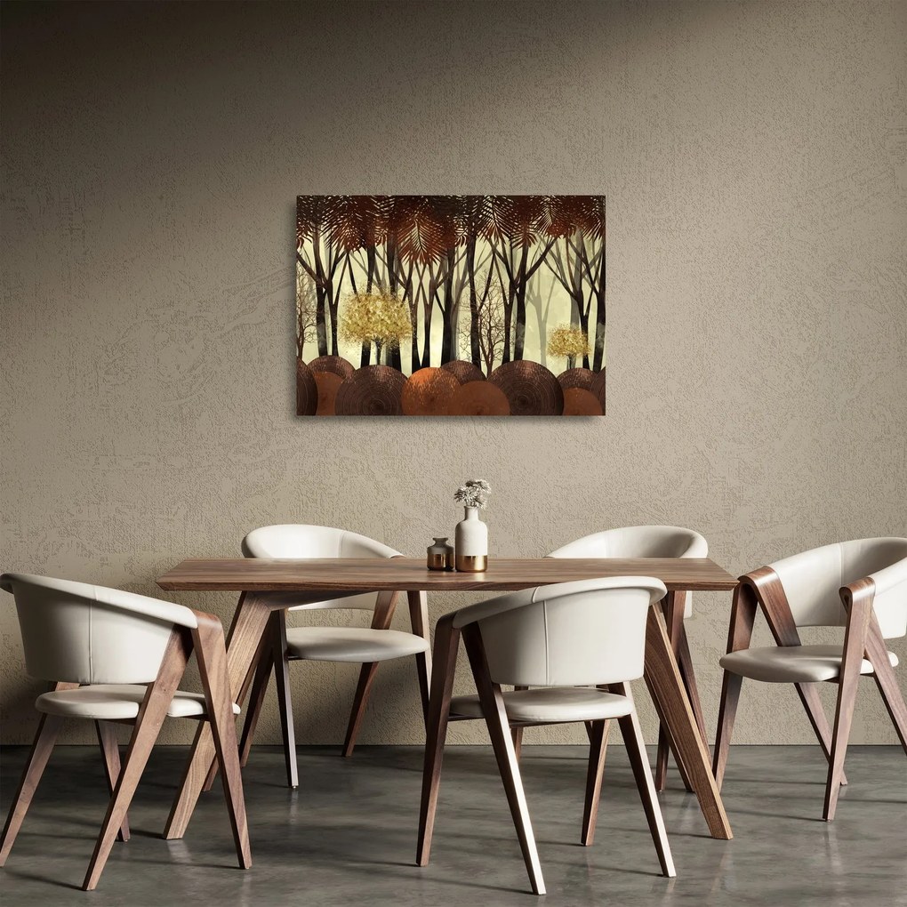 Sklenený obraz - Dekoratívne les (70x50 cm)