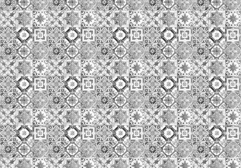 Fototapeta - Čierne a biele dlaždice (152,5x104 cm)
